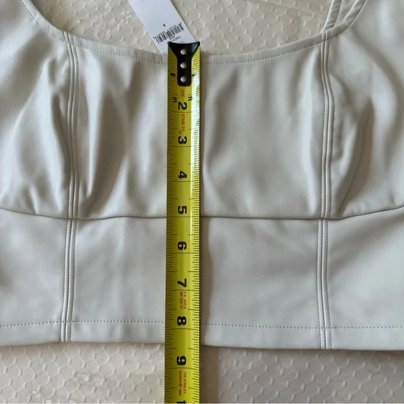 NEW Banana Republic Vegan Leather Bustier Size 8 Cream - Picture 5 of 9